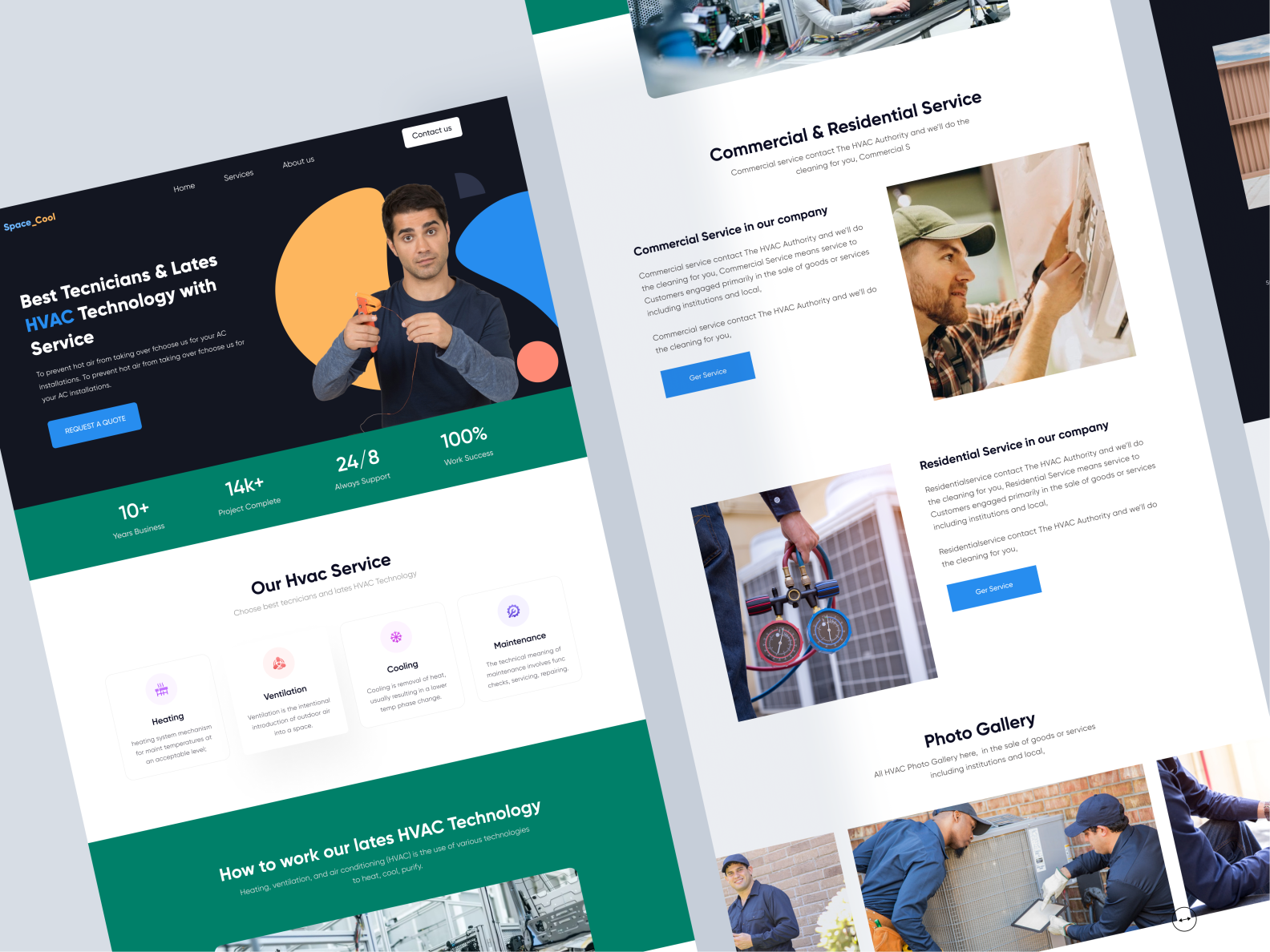 HVAC Service Website by Kazi Mahbub for Sadax Studio on Dribbble