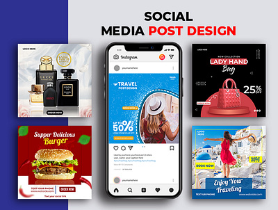 Social Post design ads design branding food banner healthy banner organic food post design post design facebook poster design social media design social network socialmedia travel agency