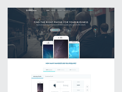 Blue ver. interface iphone landing site ui user ux web