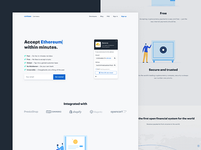 New Coinbase Commerce landing page