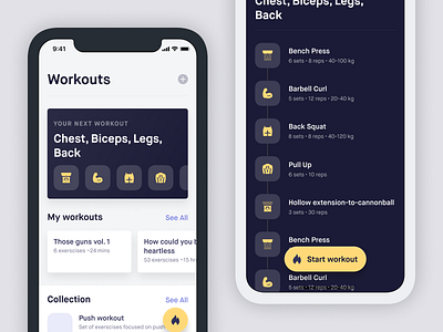 Workout tracker app fitness flat interface ios iphone ui user ux