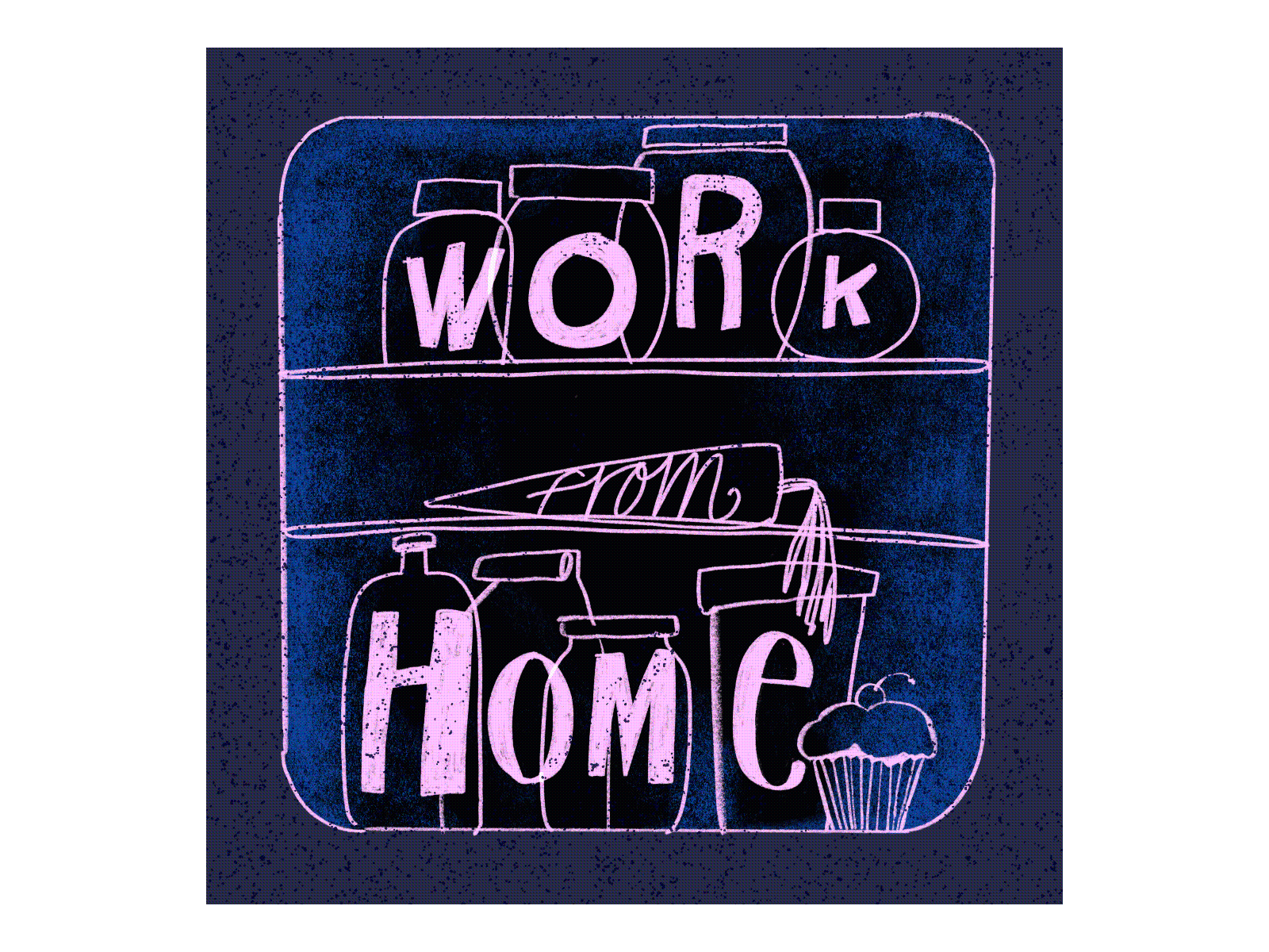 Work from home: what the fridge saw animated gif crayon handdrawn illustration pencil work from home