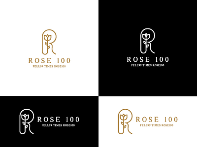Rose 100 Branding logo design