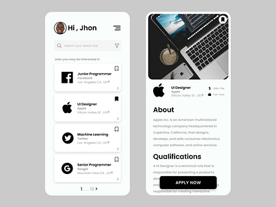 Job Finder App Concept app design figma ui user interface design ux