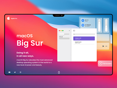 macOS Big Sur Webdesign Concept apple design figma landing page design macos ui user interface design ux uxdesign webdesign website design