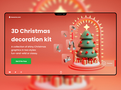 3d Christmas Decoration Kit Landing Page apple design figma landing page landing page design ui user interface design ux uxdesign web design webdesign