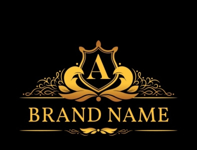 monogram logo with golden letter branding design illustration log logo logo design logodesign vector