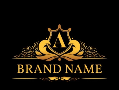 monogram logo with golden letter