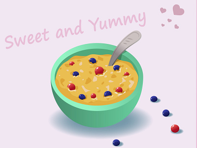 Oatmeal adobe illustrator breakfast illustration kammerel oatmeal vector