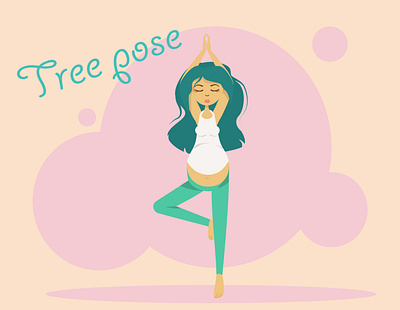 Tree Pose adobe illustrator illustration kammerel pregnancy vector yoga