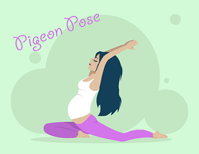 Pigeon Pose adobe illustrator illustration kammerel pigeon pregnancy pregnant vector yoga yoga pose