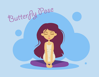 Butterfly Pose adobe illustrator butterfly flat illustration illustration kammerel pregnancy pregnant vector yoga yoga pose