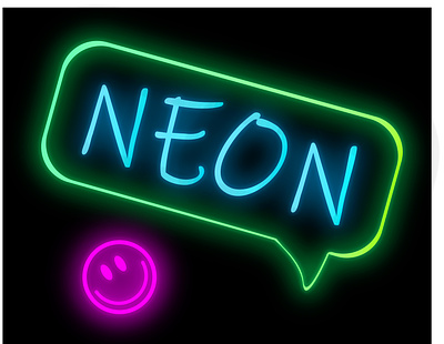 Neon flat illustration font font design fonts illustration kammerel neon colors neon effect neon lights vector
