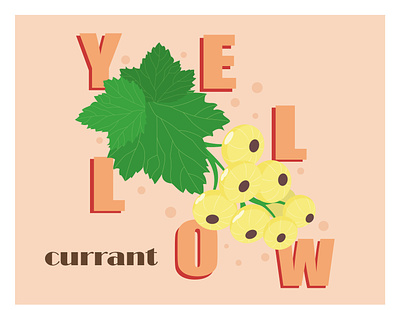 Yellow currant adobe illustrator berry currant flat flat illustration garden illustration kammerel leaf leaves vector yellow