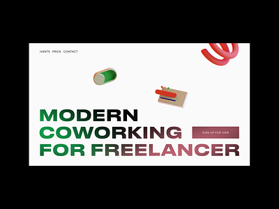 Website concept for coworking studio