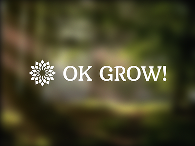 OK GROW! type brand branding elegant green grow icon logo mark mashup serif type typography white white text