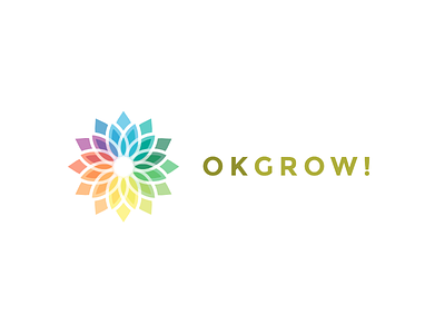 OK GROW! brand branding clean color colorful colourful complex elegant flower grow growing growth icon iconography layer layered logo pattern plant simple strong typography