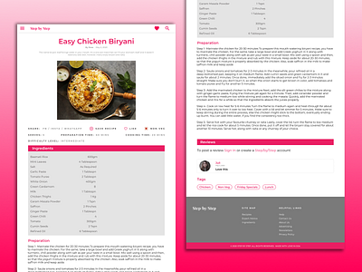Website Design for a Recipe Website cum Social Network