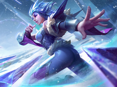 Irelia Frostblade character design scene ui vector