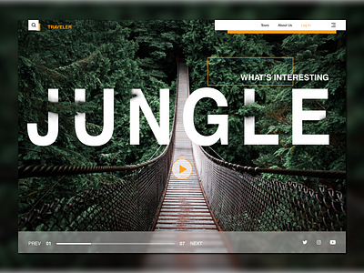 Jungle travel design minimal ui ux web website