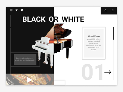 Piano UI design flat minimal ui ux vector web website