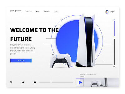 PS5 branding design flat illustration minimal typography ui ux web website