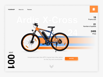 Bicycle design minimal ui ux web website