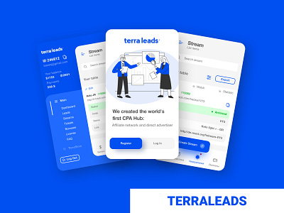 TerraLeads mobile app app design minimal ui ux web