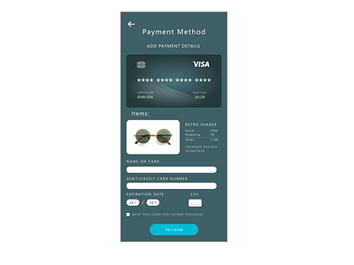 Day 2: Credit Card Checkout app design minimal ui ux