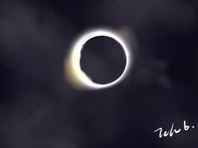 Solar Eclipse painting sai