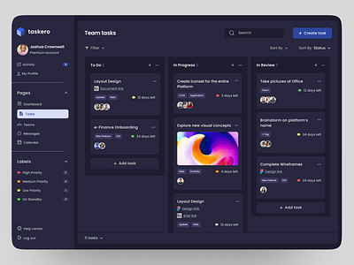 Dark mode Redesign design figma productivity task management ui ux