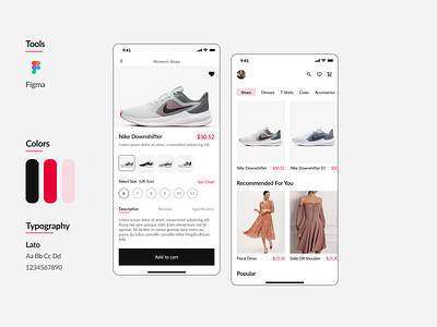 Shopping App app design shoppingapp typography ux