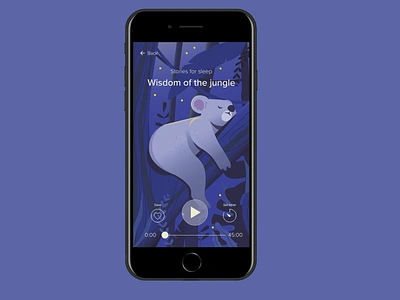 Dreamy App app app design app design ui ux branding illustration illustration art jungle koala mock up night night jungle sleeping koala starry