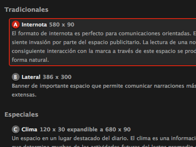 List ui black dark website navigation css html