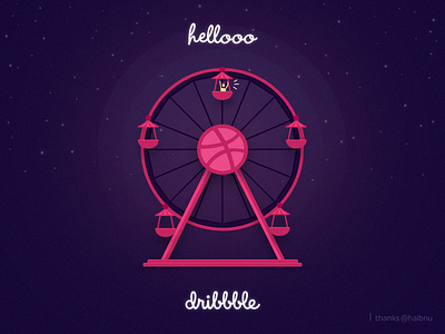 Hellooo Dribbble! design ferris wheel first shot hello welcome