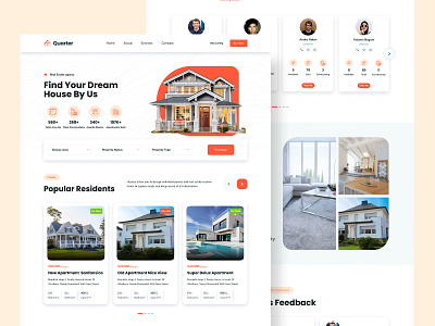 Real Estate Website design design design system figma frontend lading page minimal real estate ui website