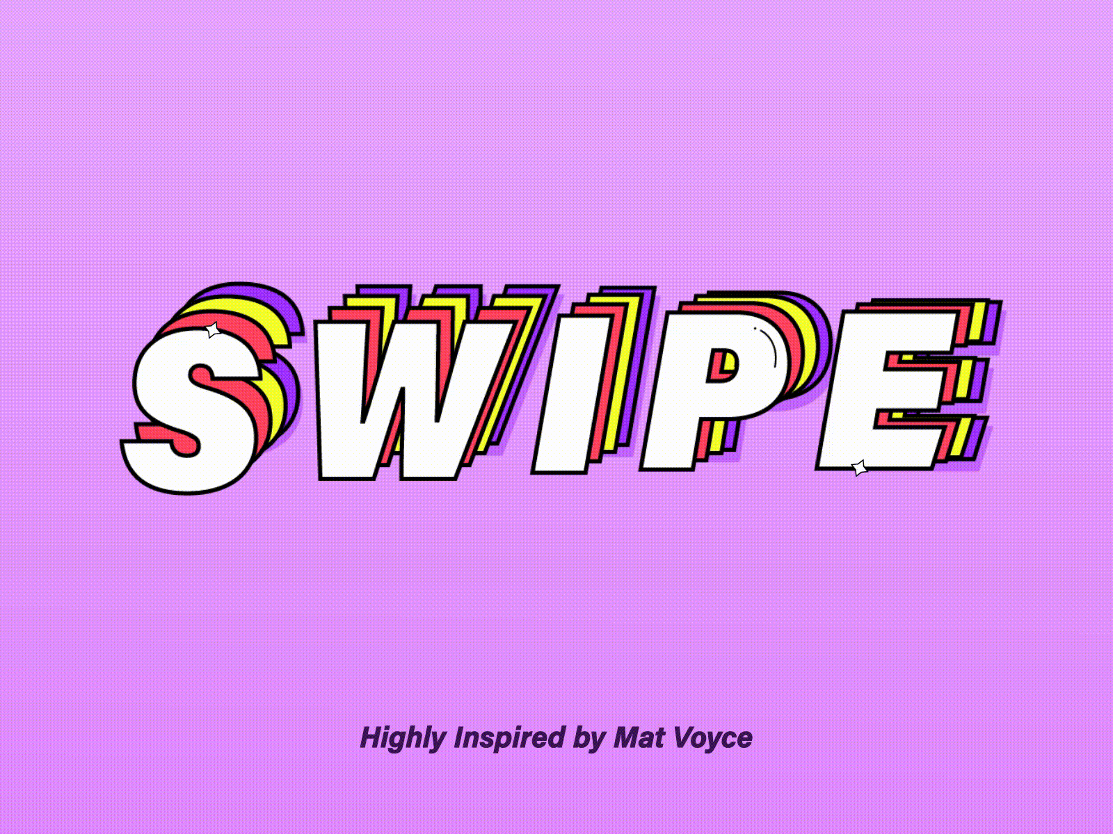 Just Swipe animation design illustration minimal motion design sticker typogaphy