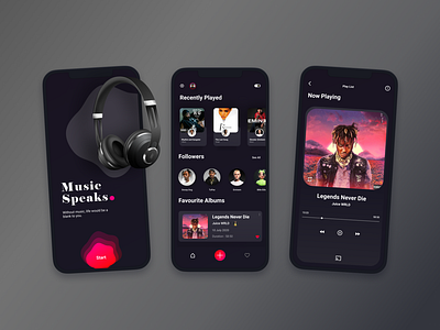 Music App UI Design for iPhone 12 Pro Max