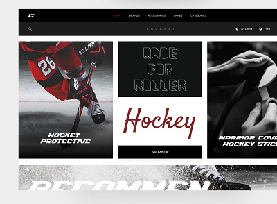 Hockey Accessories Shop Web Landing UI hockey landing page landing ui sport ui uiux userinterface web ui