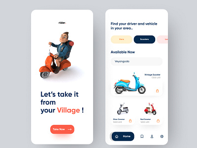 Motorcycle Renting Mobile App design figma flutter mobile ui mobile ui design react react native renting app uidesign uiux