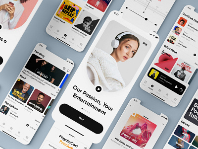 PlaydioCast - Podcasting Mobile App adobe design figma illustrator mobile ui mockup music podcast podcastion app potoshop prototype ui ui design uiux user flow user interface ux wireframe xd