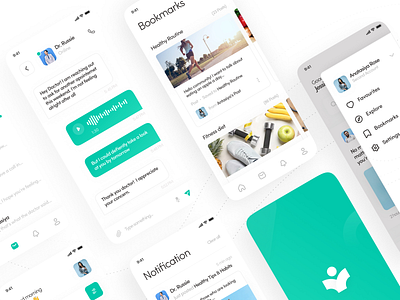 Helpa - healthcare app app design app ux branding brillant clean fitness graphic design green healthcare mobile app simple ui ui app wellness app