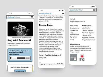 composer page for dodekafonia.pl / mobile version branding comoser design education graphic design illustration music training ui web website