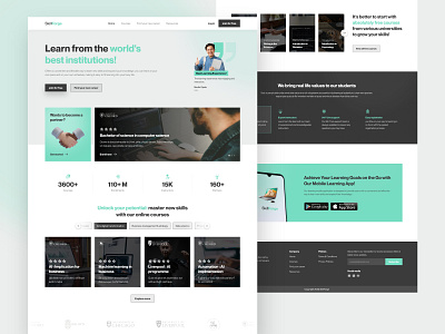 E-Learning Website - Landing Page app branding coursera design e learning education graphic design illustration logo minimal online platform typography udemy ui ux