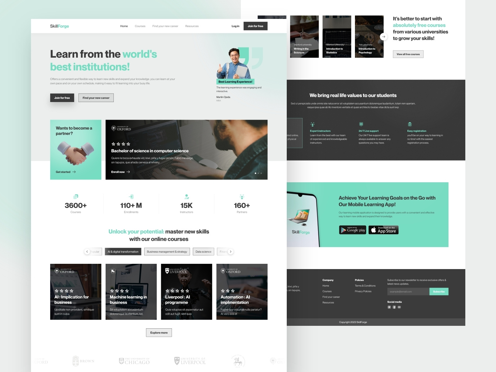 E-Learning Website - Landing Page by Ahamed Rikas on Dribbble