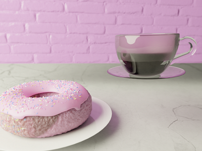 Donut & Coffee 3d animation blender coffee design donut illustration