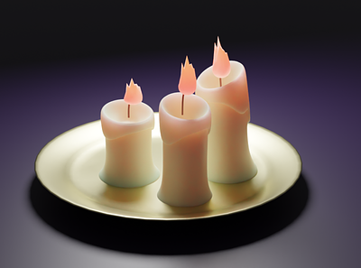 Candles 3d blender modeling