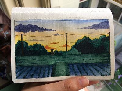 Japan countryside illustration