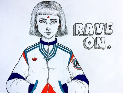 RAVE ON. illustration