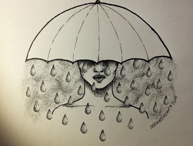 Rain inside illustration
